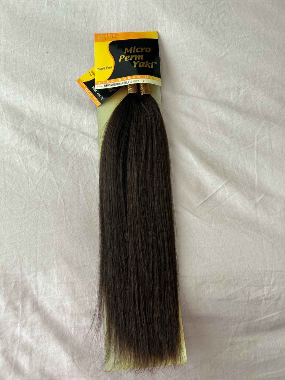 Micro Perm Yaki 100% Bulk Human Hair 16 inches Color 2